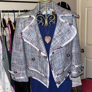 🛍️ Tweed Marciano plaid coat/blazer